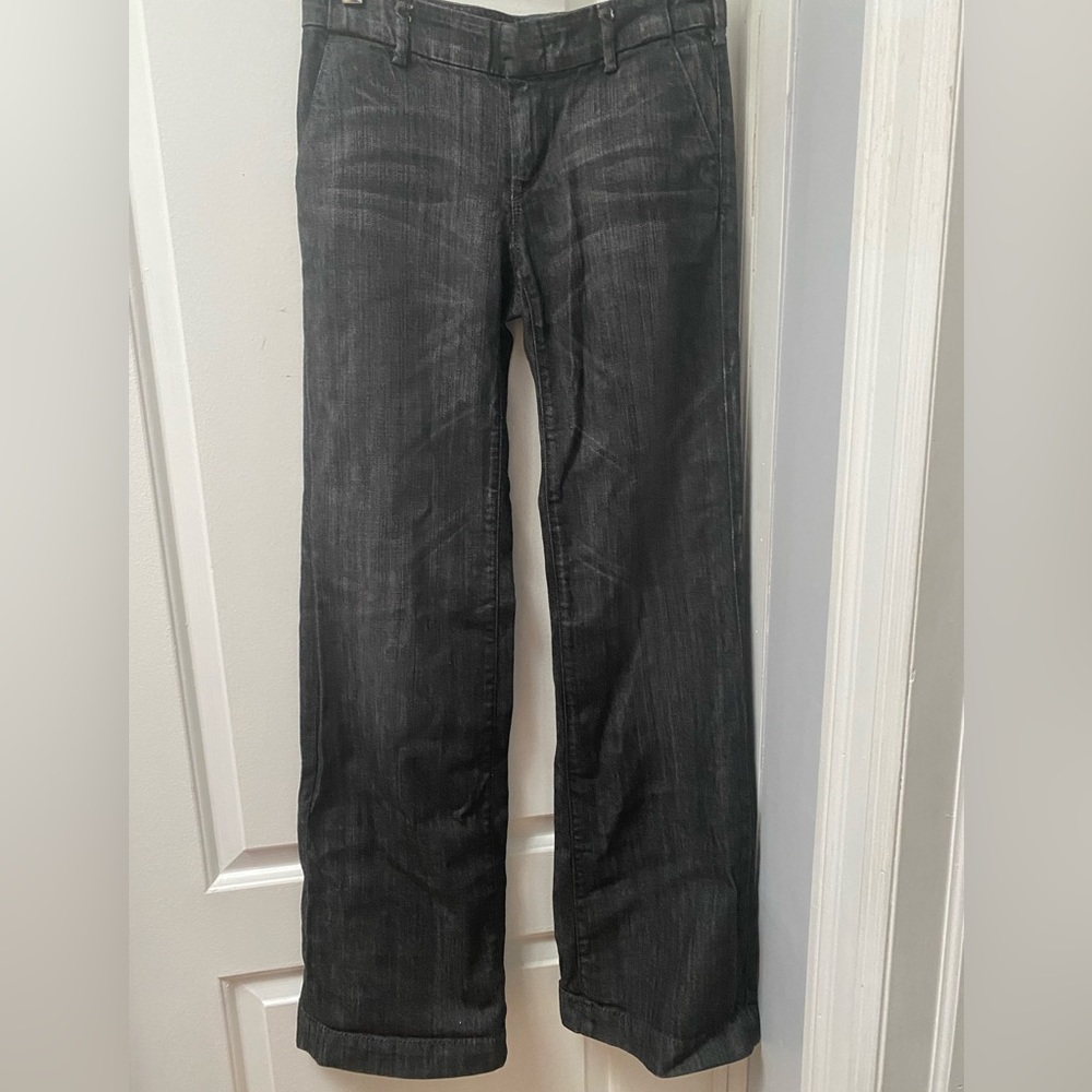 Citizens of Humanity low waist wide leg black jeans